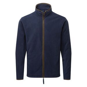 Premier Mens Artisan Fleece Jacket / Navy/Brown
